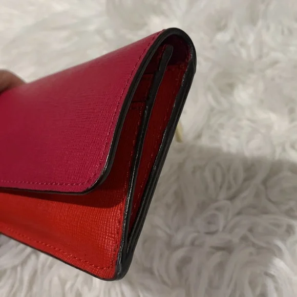 COACH color block long line wallet snap closure card compartments leather - Picture 6 of 12